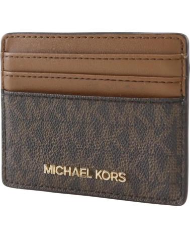 MICHAEL KORS JET SET TRAVEL MONOGRAM CARD HOLDER BLACK BROWN BROWN