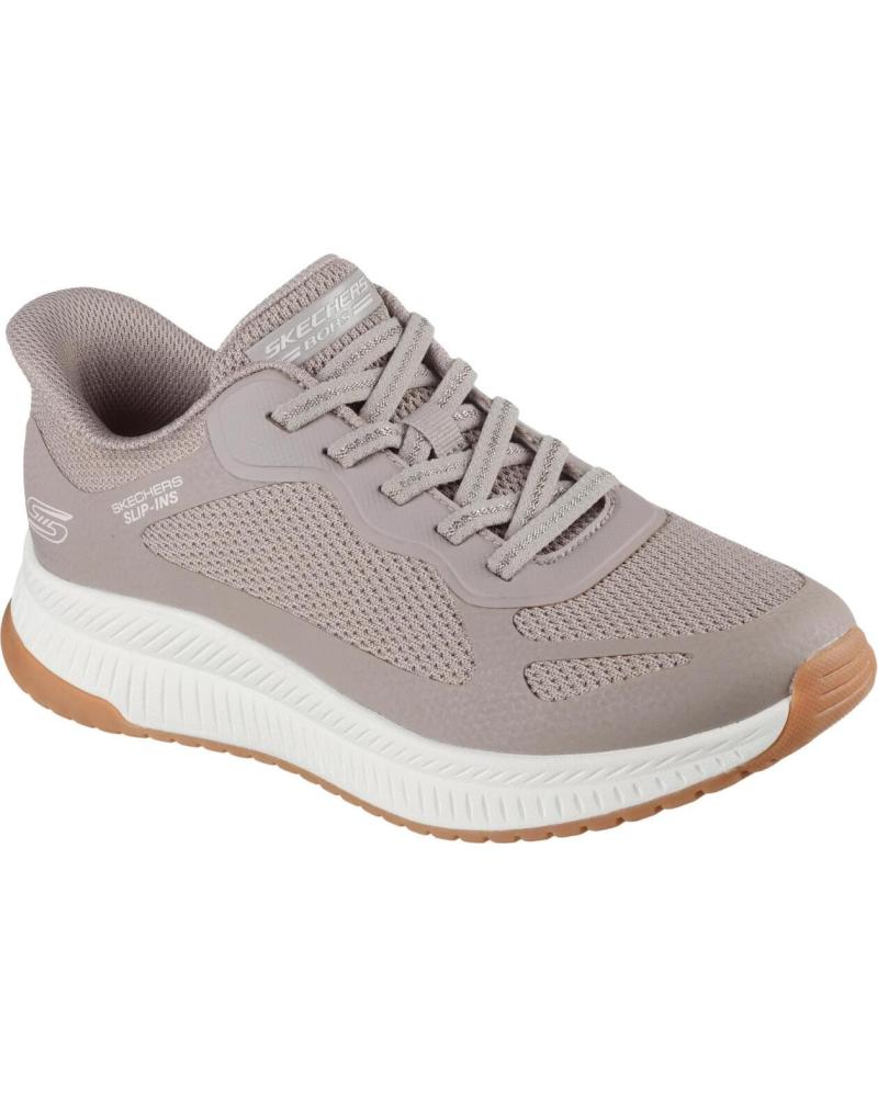 SKECHERS BOB SQUAD TÊNIS TAUPE MESH BEIG