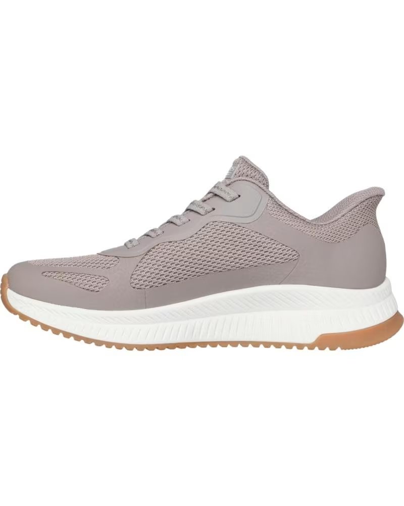 SKECHERS BOB SQUAD MESH SNEAKERS BEIG