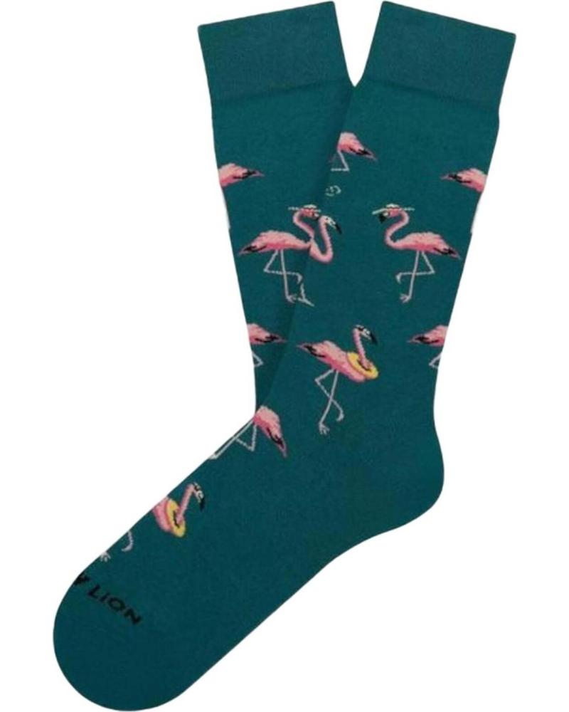 CALZINI JIMMY LION VERDI CON FENICOTTERI UNISEX VERDE