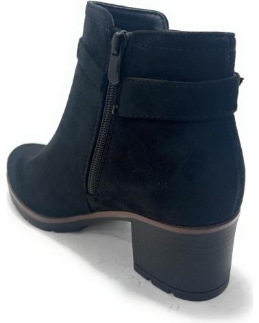 CHIC VISION BLACK SUEDE ANKLE BOOT WITH HEEL AND SIDE ZIPPER NEGRO