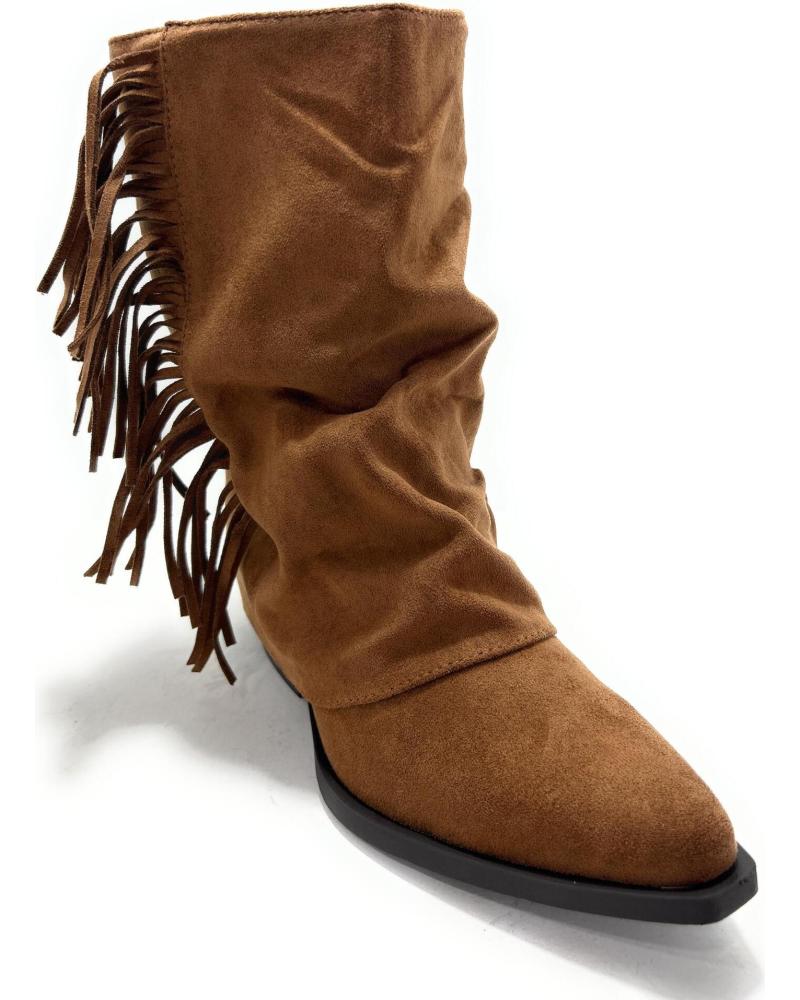 BOTÍN CHIC VISION DE ANTELINA VUELTA CON FLECOS Y CREMALLERA, MARRÓN MARRóN