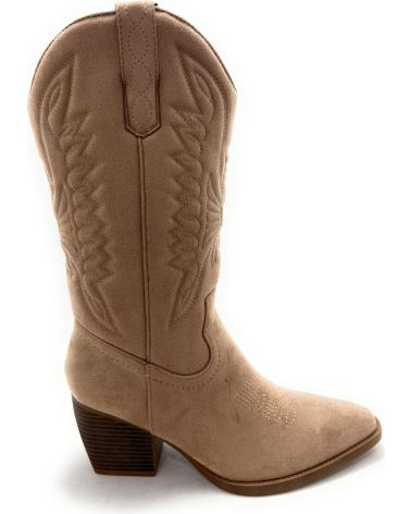 BOTAS COWBOY CHIC VISION EM CAMURÇA GRAVADA COM SALTO CASTANHO MARRóN