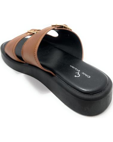 CHIC VISION SANDALIAS ZUECO HEBILLAS CONFORT RELAX MARRóN