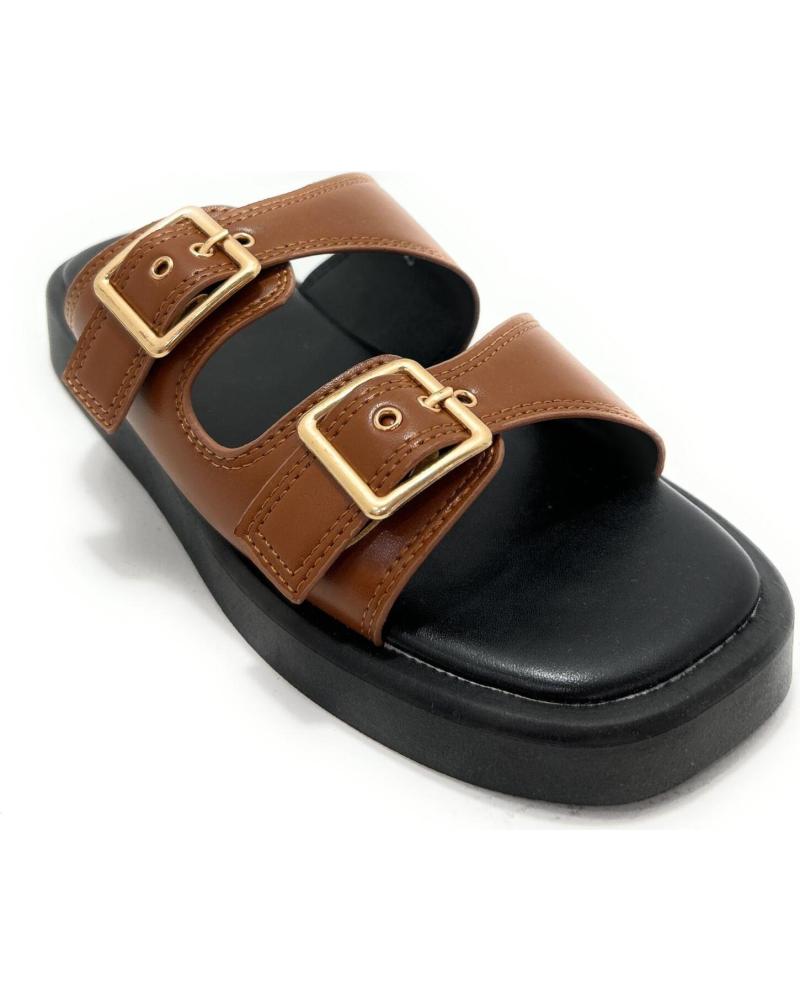 CHIC VISION SANDALIAS ZUECO HEBILLAS CONFORT RELAX MARRóN