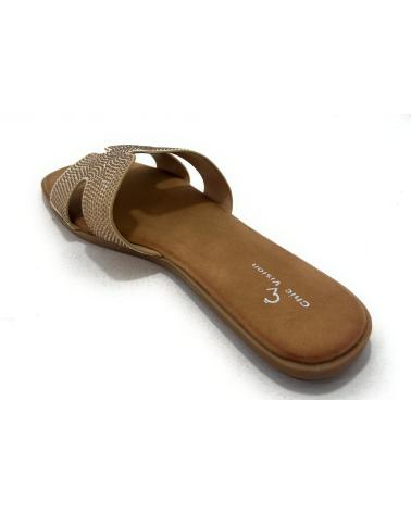 CHIC VISION SANDALIAS ZUECO PLANOS BRILLANTES CONFOR AMARILLO