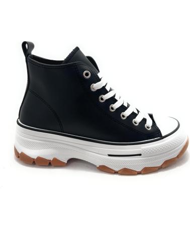 CHIC VISION BOTIN LONA-MATERIAL CORDON DOBLE PISO NEGRO