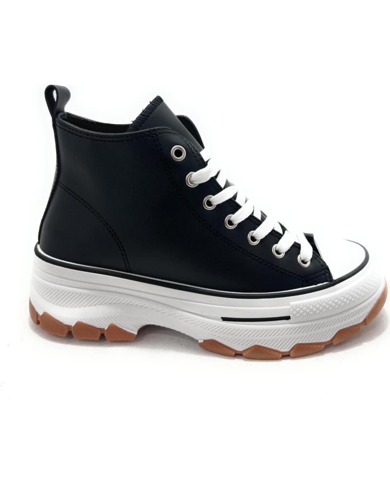 CHIC VISION BOTIN LONA-MATERIAL CORDON DOBLE PISO NEGRO