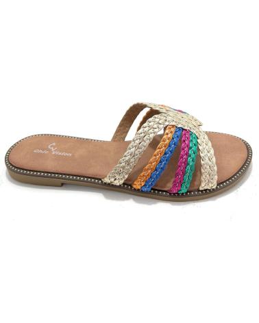 CHIC VISION SANDALIAS METIDAS TIRAS TRENZADAS PLANAS VARIOS COLORES