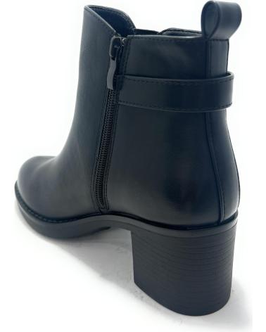 CHIC VISION ANKLE BOOT WITH ZIPPER, ELASTIC AND BLACK BUCKLE NEGRO