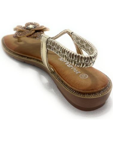 HUALUN SANDALIAS MUJER CUNA BAJA FLOR BRILLANTE AMARILLO