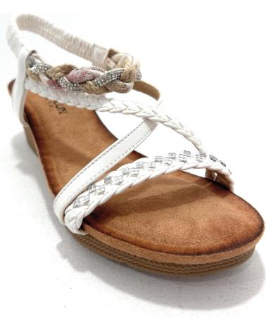 HUALUN SANDALIAS MUJER CUNA CONFORT TIRAS TRENZ BLANCO