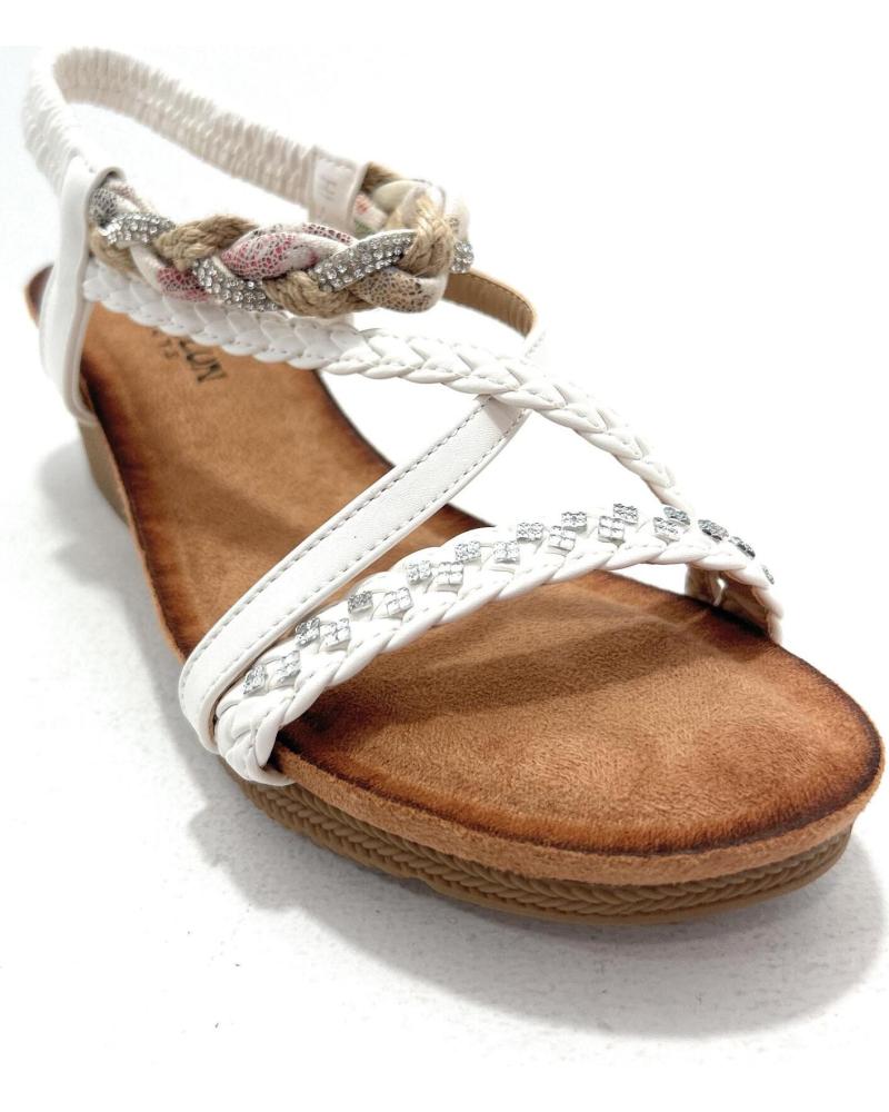 HUALUN SANDALIAS MUJER CUNA CONFORT TIRAS TRENZ BLANCO