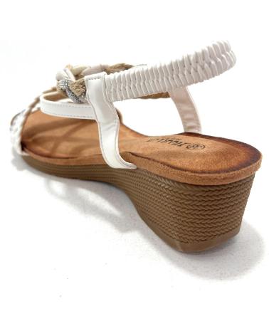 HUALUN SANDALIAS MUJER CUNA CONFORT TIRAS TRENZ BLANCO