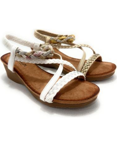 HUALUN SANDALIAS MUJER CUNA CONFORT TIRAS TRENZ BLANCO