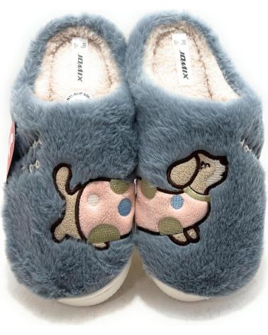 JOMIX ZAPATILLAS DE CASA CÁLIDAS CON DISEÑO PERRITO SALCHICHA GRIS GRIS