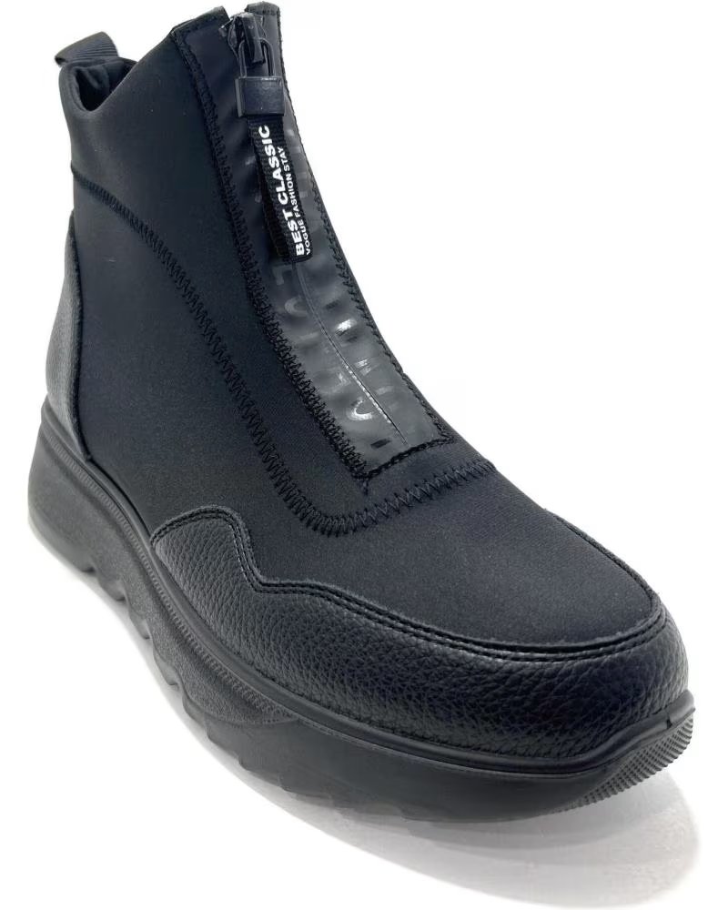 HUALUN SPORT-STIEFELETTEN MIT REISSVERSCHLUSS UND KEILABSATZ NEGRO