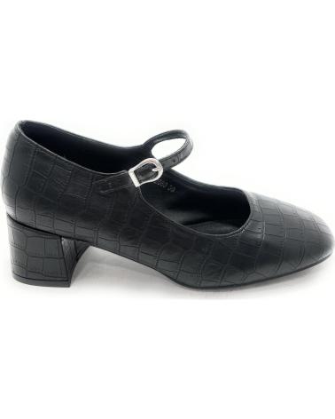 KISS LEISS SCHWARZE MARY JANES MIT RIEMCHEN UND BLOCKABSATZ NEGRO