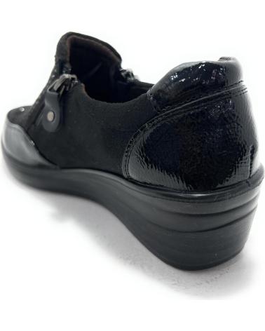 KISS LEISS ZAPATOS CONFORT BRILLANTES CREMALLERA CU NEGRO