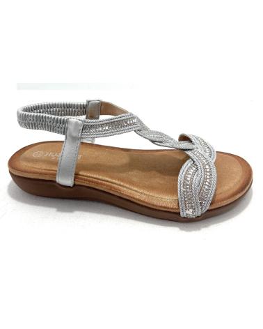 HUALUN SANDALIAS ANATOMICAS RELAX ENLAZA PLATEADO