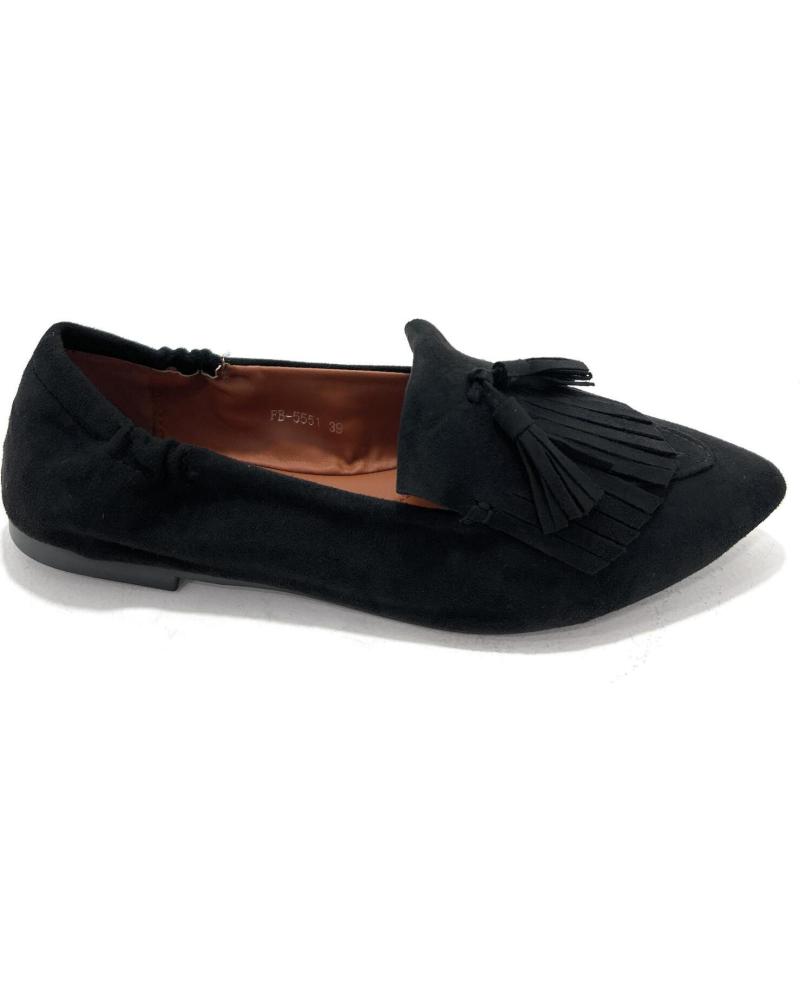 BUONAROTTI ZAPATOS MUJER MANOLETINAS FLECOS ANTELIN NEGRO