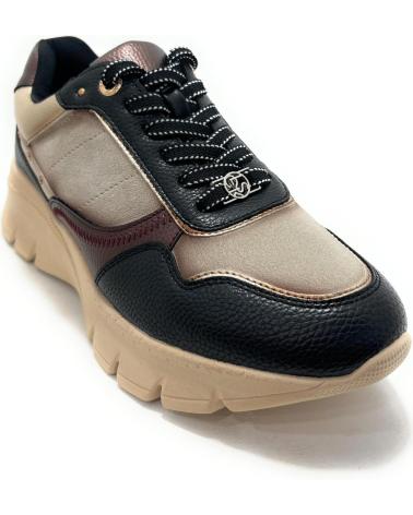 HUALUN PLATEAU-SNEAKER MIT SCHNÜRSENKELN KOMFORT SCHWARZ FÜR DAMEN NEGRO