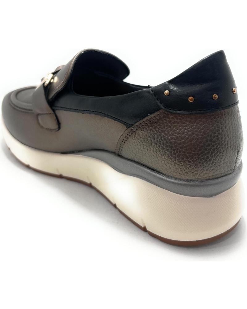 HUALUN MOCASSIM CASUAL CONFORTO COM FIVELA DUPLA TONALIDADE LARANJA METÁLICO NARANJA