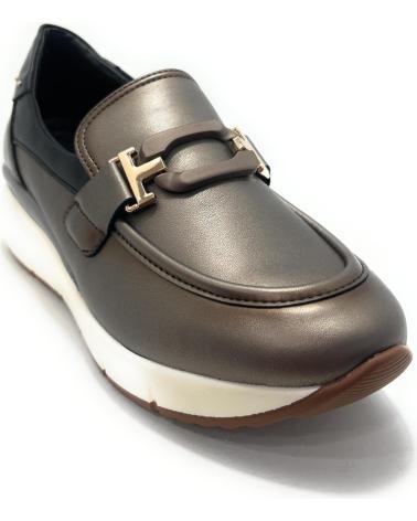 HUALUN MOCASSIM CASUAL CONFORTO COM FIVELA DUPLA TONALIDADE LARANJA METÁLICO NARANJA