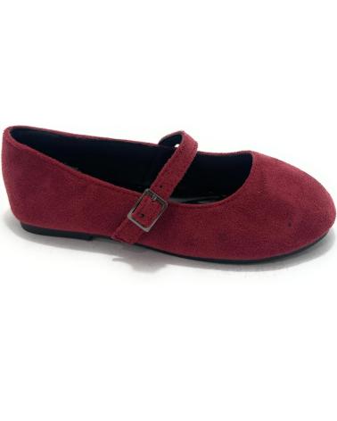 BUBBLE BOBBLE BAREFOOT RED SUEDE BALLERINAS FOR GIRLS AZUL