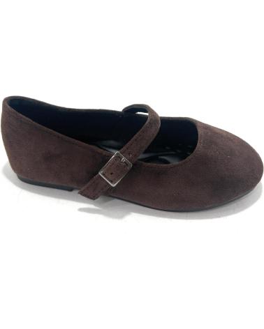 BUBBLE BOBBLE BAREFOOT BROWN SUEDE BALLERINAS FOR GIRLS MARRóN