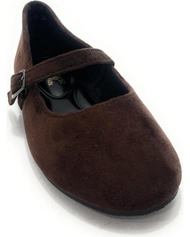 BUBBLE BOBBLE BAREFOOT BROWN SUEDE BALLERINAS FOR GIRLS MARRóN