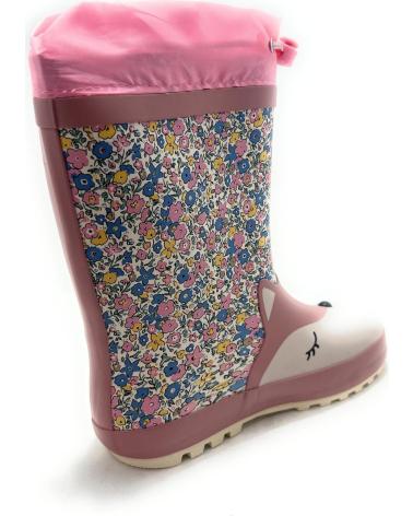 BUBBLE BOBBLE BOTTES DE PLUIE ROSES AVEC VISAGE ET FLEURS ROSA