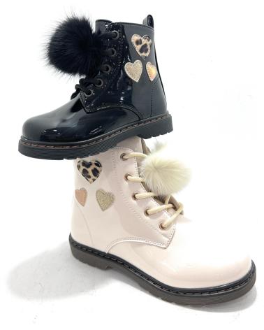 BUBBLE BOBBLE BOTA NINA MILITAR CREMALLERA CORAZONES P NEGRO