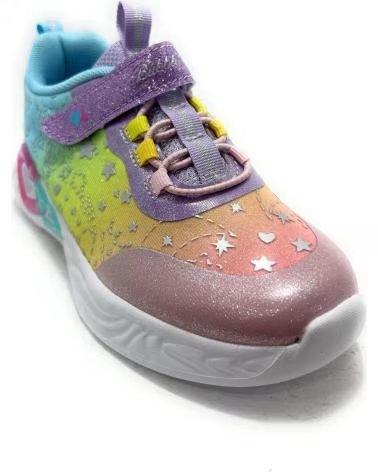 ZAPATILLAS DEPORTIVAS BUBBLE BOBBLE CON VELCRO, DISEÑO FANTASÍA ARCOÍRIS ROSA