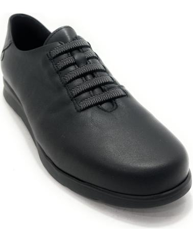 SAPATO CASUAL DE COURO ELÁSTICO VALERIAS MODELO VALERI, COR PRETO NEGRO