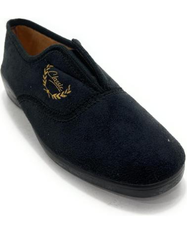 ALCALDE ZAPATILLAS DE CASA ANATÓMICAS ELÁSTICAS NEGRO NEGRO