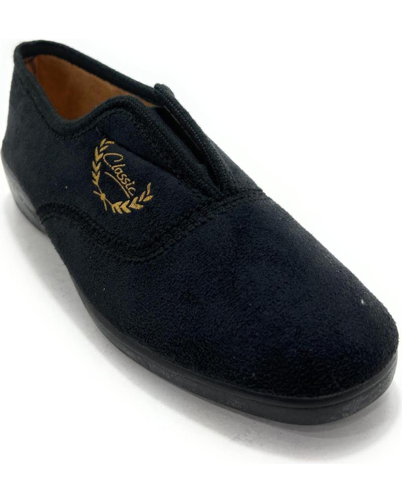 ALCALDE ZAPATILLAS DE CASA ANATÓMICAS ELÁSTICAS NEGRO NEGRO