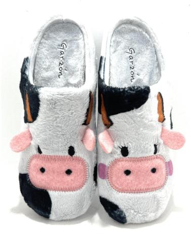 ZAPATILLAS DE CASA GARZON VAQUITA REL PLATEADO PLATEADO