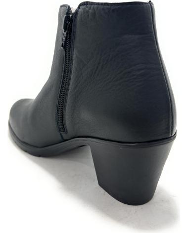 BOTTINES TUPIE EN CUIR AVEC TALON BAS ET FERMETURE ÉCLAIR NOIR NEGRO