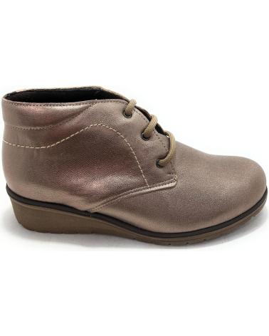 BOTTINE CHIC VISION EN CUIR JAUNE À LACETS AVEC TALON COMPENSÉ CONFORT AMARILLO