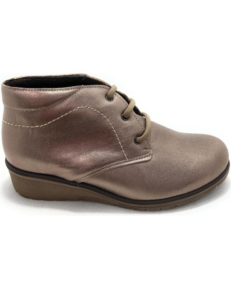 CHIC VISION LEDERSTIEFELETTE GELB MIT SCHNÜRSENKELN UND KOMFORTKEILABSATZ AMARILLO