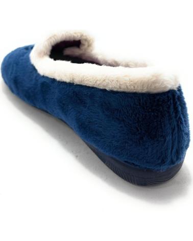 PONNY CLOSED HOUSE SLIPPERS WITH BLUE SHEARLING COLLAR AZUL