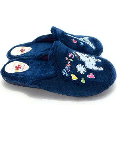 OFFENE HAUSSCHUHE ALCALDE PARIS CONFO, HUNDEMOTIV BLAU AZUL