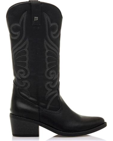 MTNG BOTA COWBOY GRABADA MUSTANG TACON NEGRO