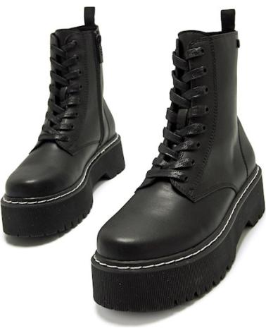 BOTTES MILITAIRES MTNG DOUBLE PLATEFORME NOIRES À LACETS NEGRO