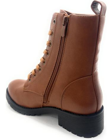 BOTTES MILITAIRES CHIC VISION À LACETS ET FERMETURE ÉCLAIR LATÉRALE, COULEUR MARRON MARRóN