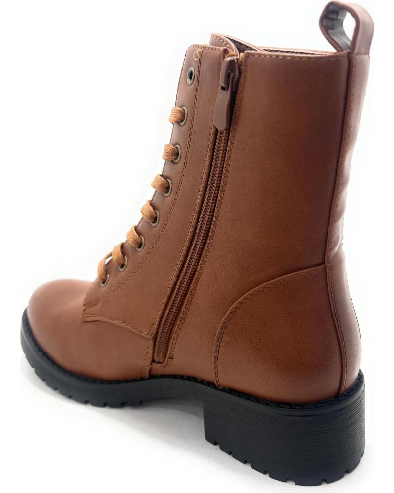 CHIC VISION MILITÄRSTIEFEL MIT SCHNÜRUNG UND SEITLICHEM REISSVERSCHLUSS, BRAUN MARRóN