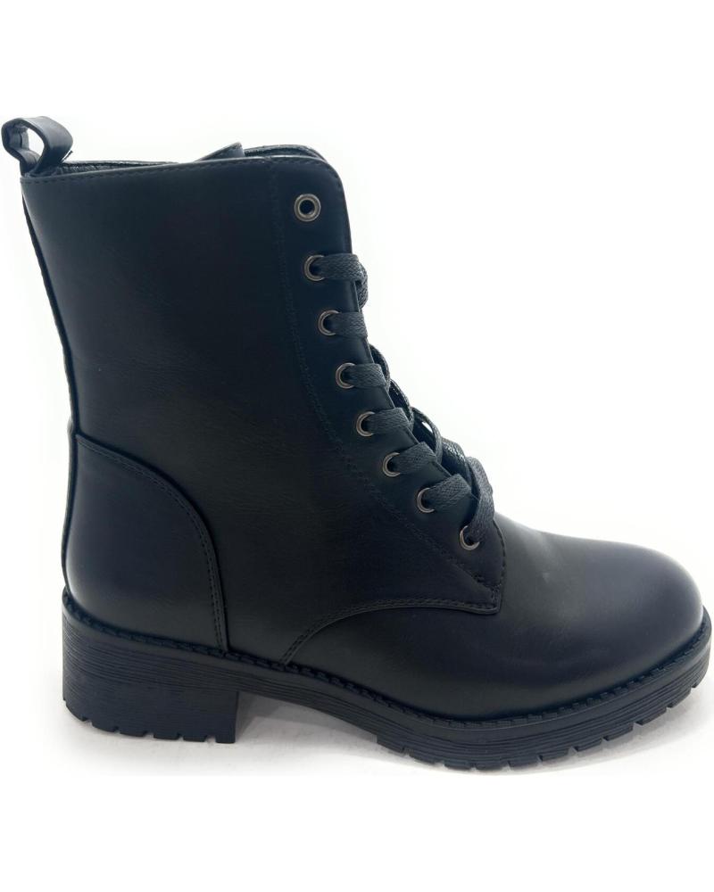 CHIC VISION MILITÄRSTIEFEL MIT SCHNÜRUNG UND SEITLICHEM REISSVERSCHLUSS, SCHWARZ NEGRO