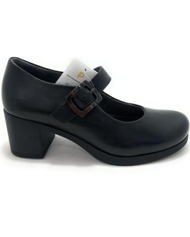 PITILLOS MARY-JANE PUMPS MIT RIEMCHEN, SCHNALLE UND ABSATZ SCHWARZ NEGRO
