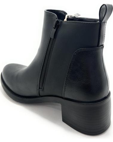 MYSOFT BOTTINE NOIRE À FERMETURE ÉCLAIR ET TALON BAS NEGRO